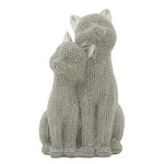 Paris Prix Statuette Déco Couple de Chat  Sparky  21cm Argent