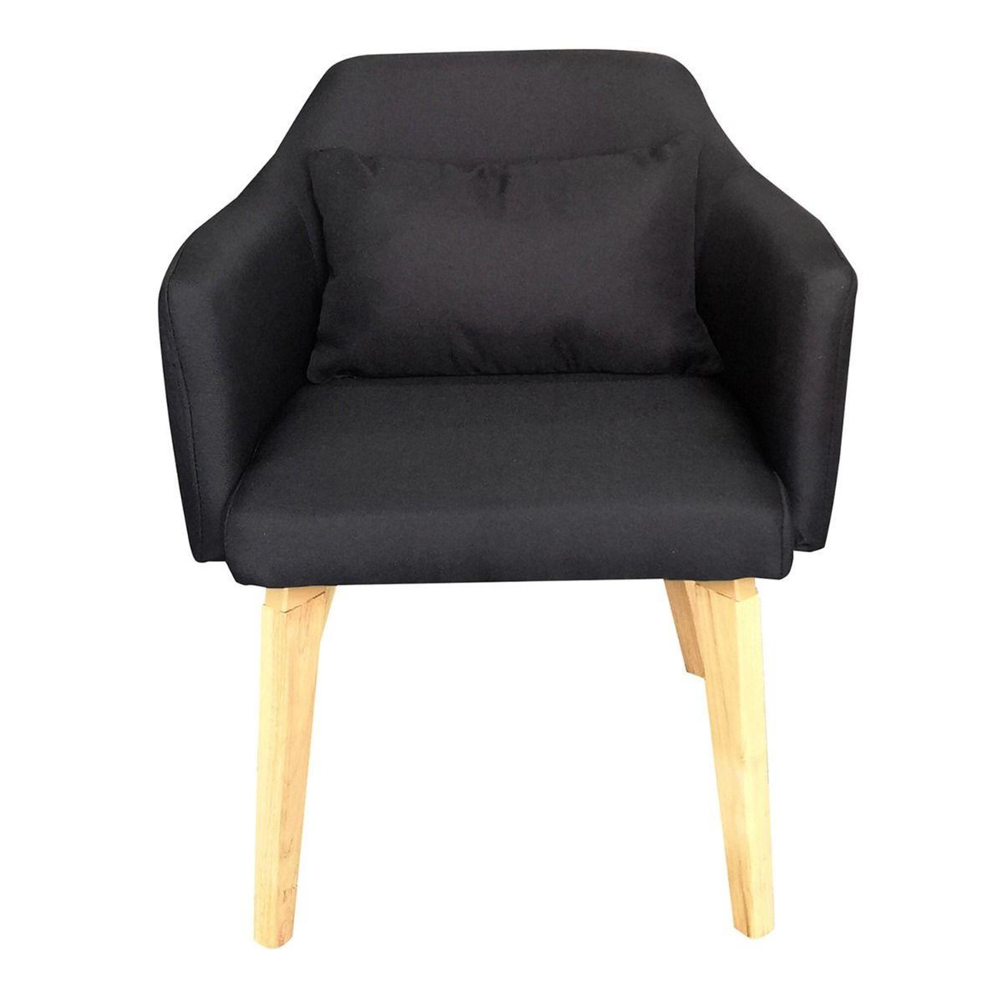 Voir la diapositive 2 : Paris Prix Fauteuil scandinave en tissu  delante  67cm noir