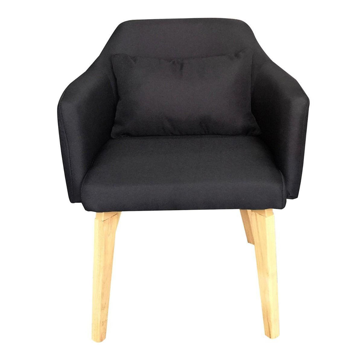 Paris Prix Fauteuil Scandinave en Tissu  Delante  67cm Noir