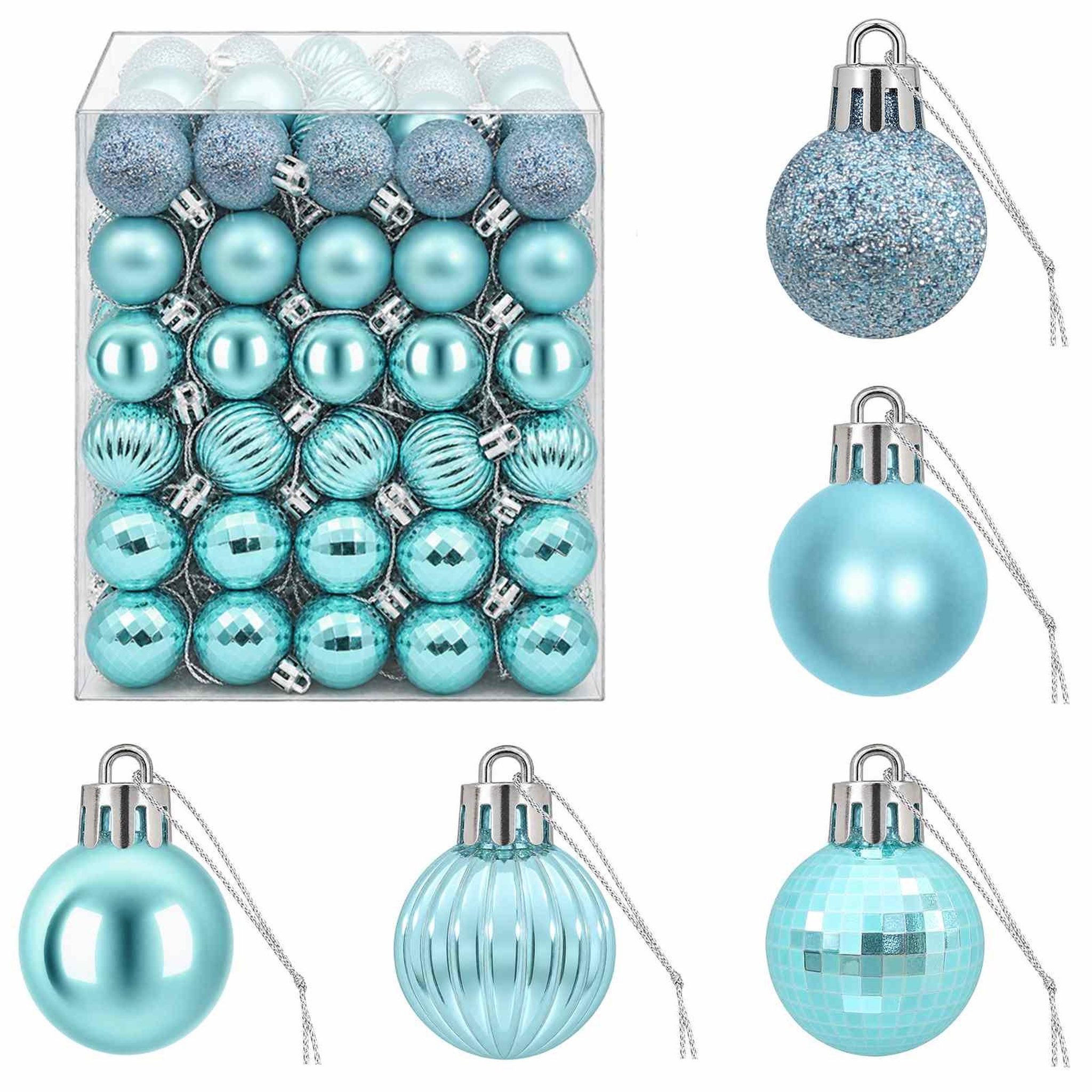 VIDAXL Ensemble de boules de Noël 150 pc Turquoise Diam. 3 cm