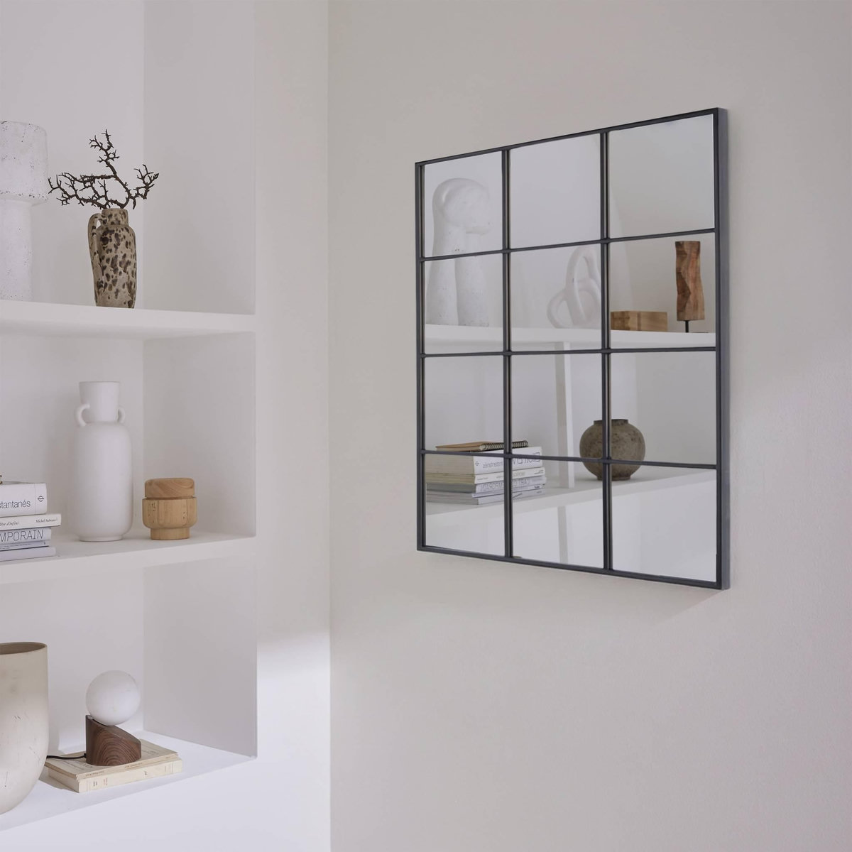SWEEEK Miroir rectangulaire industriel acier noir - 3 tailles possibles - Terry