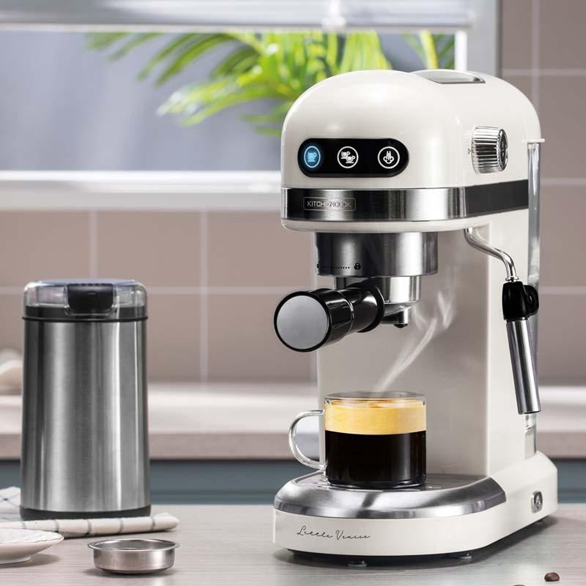 Voir la diapositive 4 : KITCHENCOOK Machine a cafe 19 bars little venice creme de kitchencook