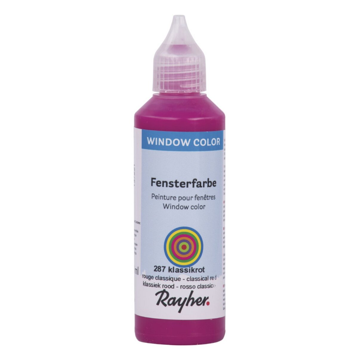 Rayher Window - Color  easy paint , rouge classique, flacon 80 ml
