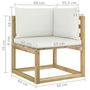 Voir la diapositive 6 : VIDAXL Canapes d'angle de jardin 2pcs et coussins Pin impregne de vert
