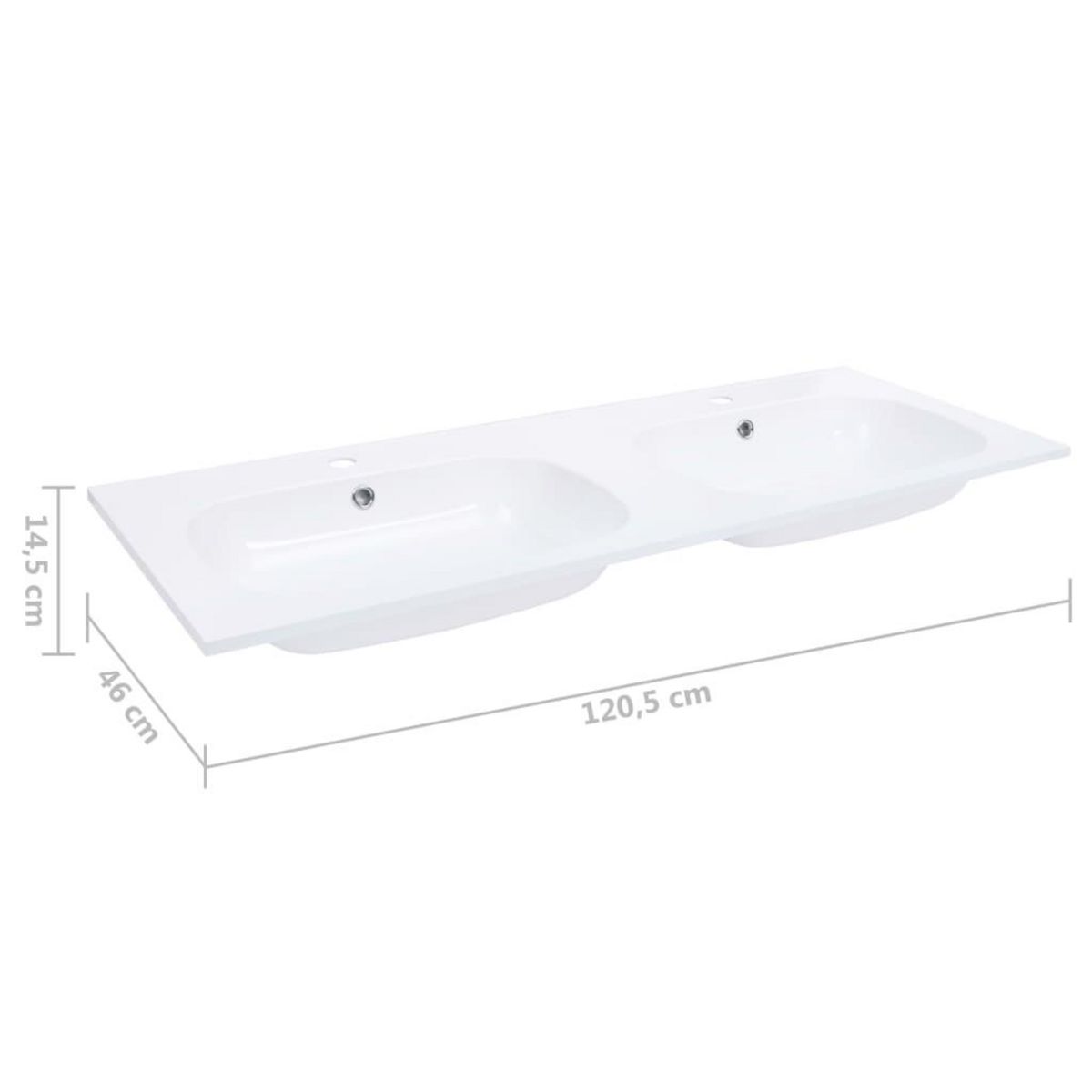 VIDAXL Lavabo double encastre 1205x460x145 mm SMC Blanc