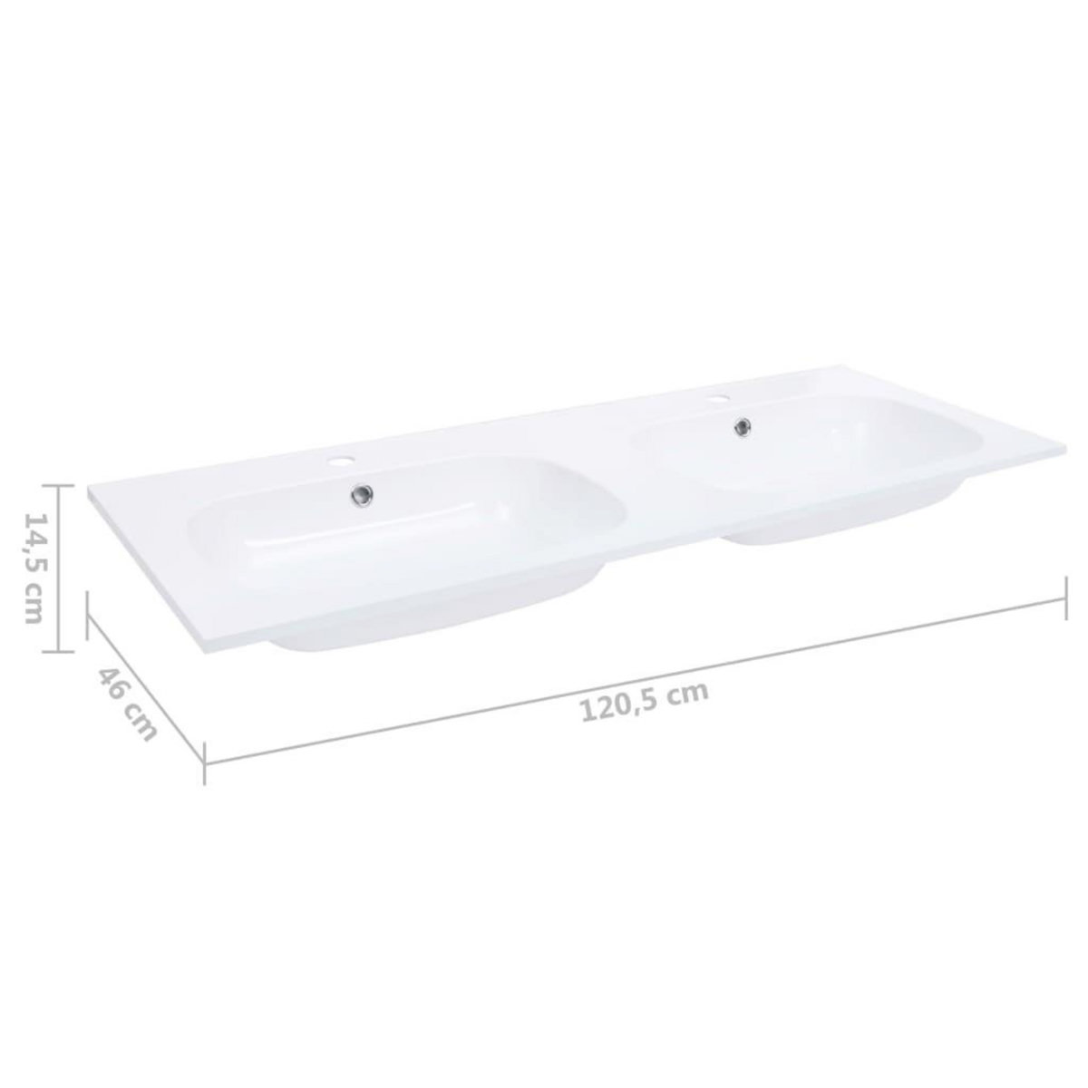VIDAXL Lavabo double encastre 1205x460x145 mm SMC Blanc
