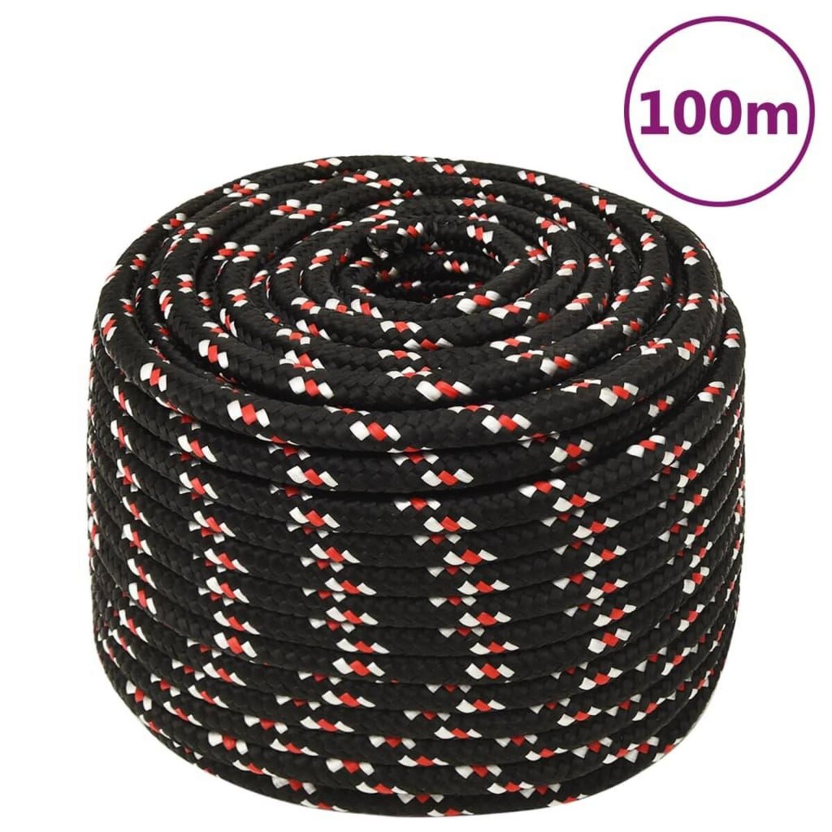 VIDAXL Corde de bateau Noir 14 mm 100 m Polypropylene