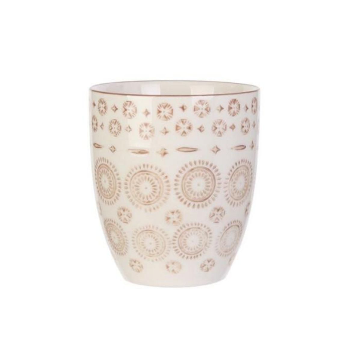 Saveur et dégustation 4 Mugs design ethnique Mirage - 250 ml - Blanc