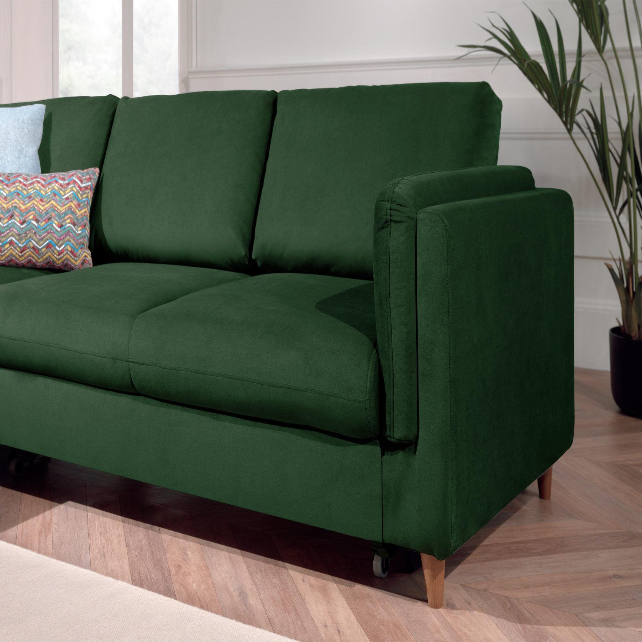 Voir la diapositive 4 : LISA DESIGN Brooke - canapé d'angle gauche - convertible - 5 places - en velours