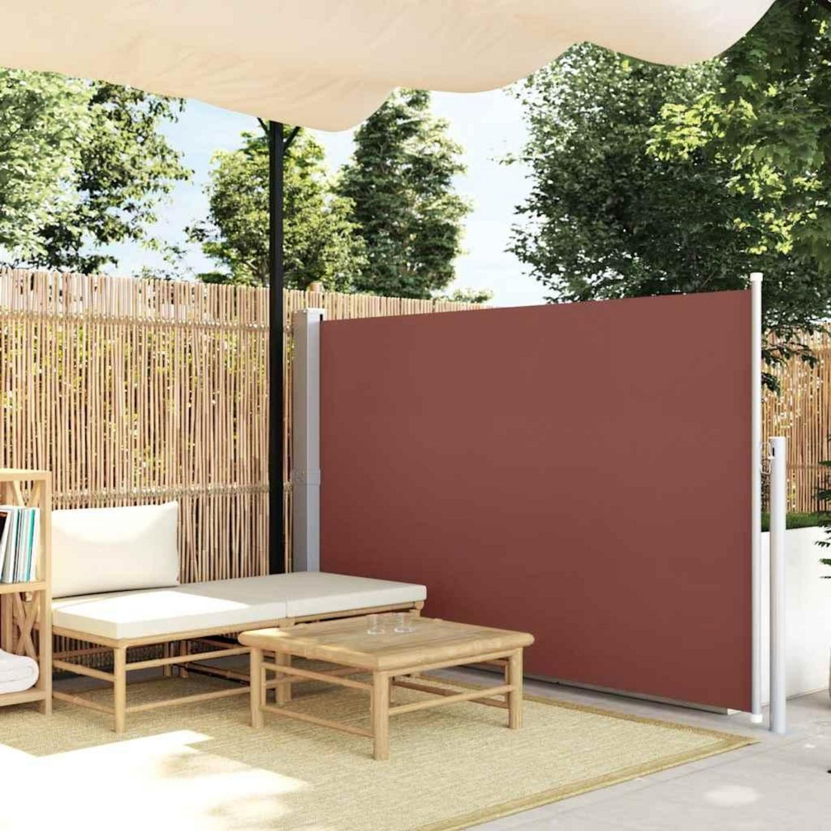 VIDAXL Auvent lateral retractable 140 x 300 cm Marron