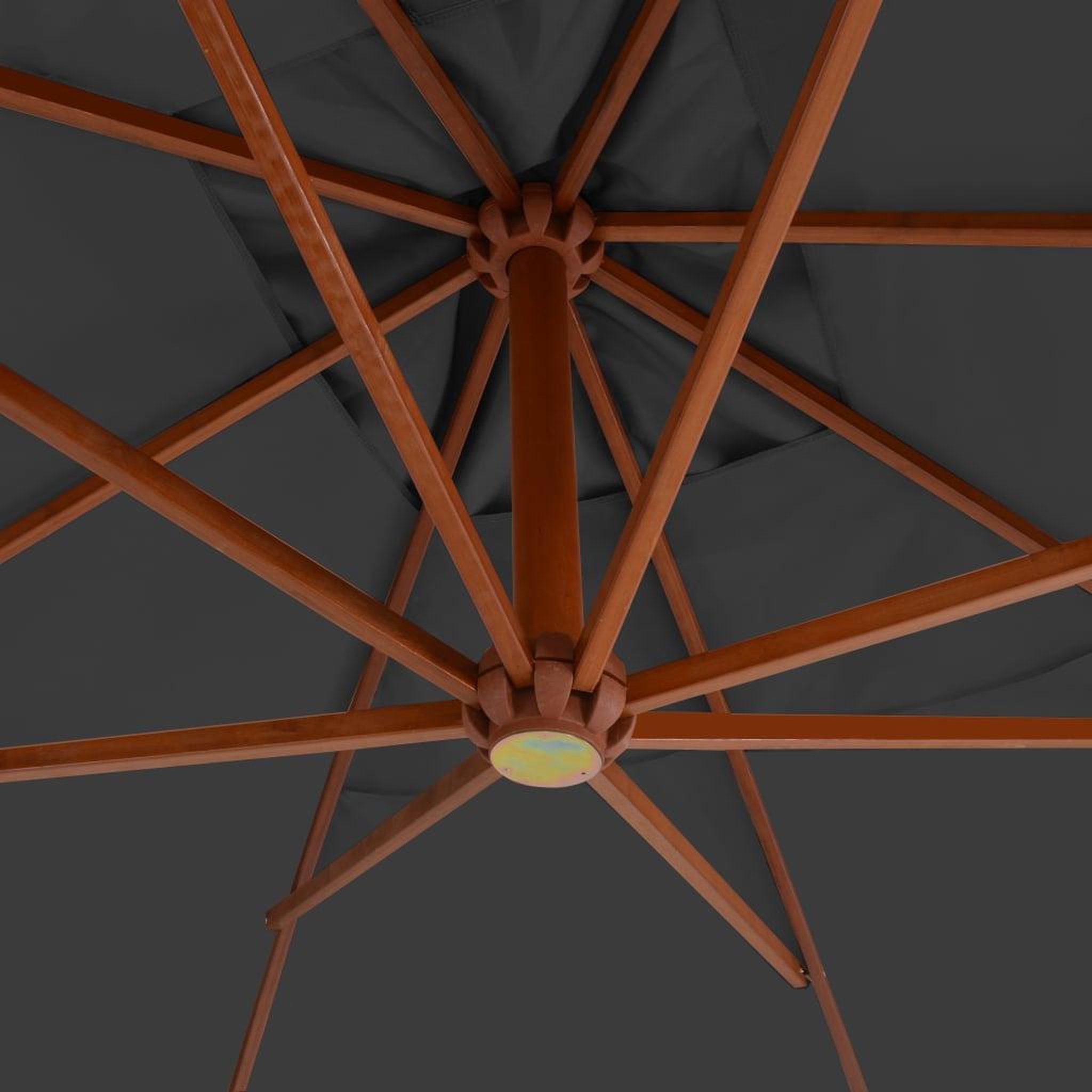 Voir la diapositive 4 : VIDAXL Parasol de jardin en porte-a-faux avec mat en bois anthracite