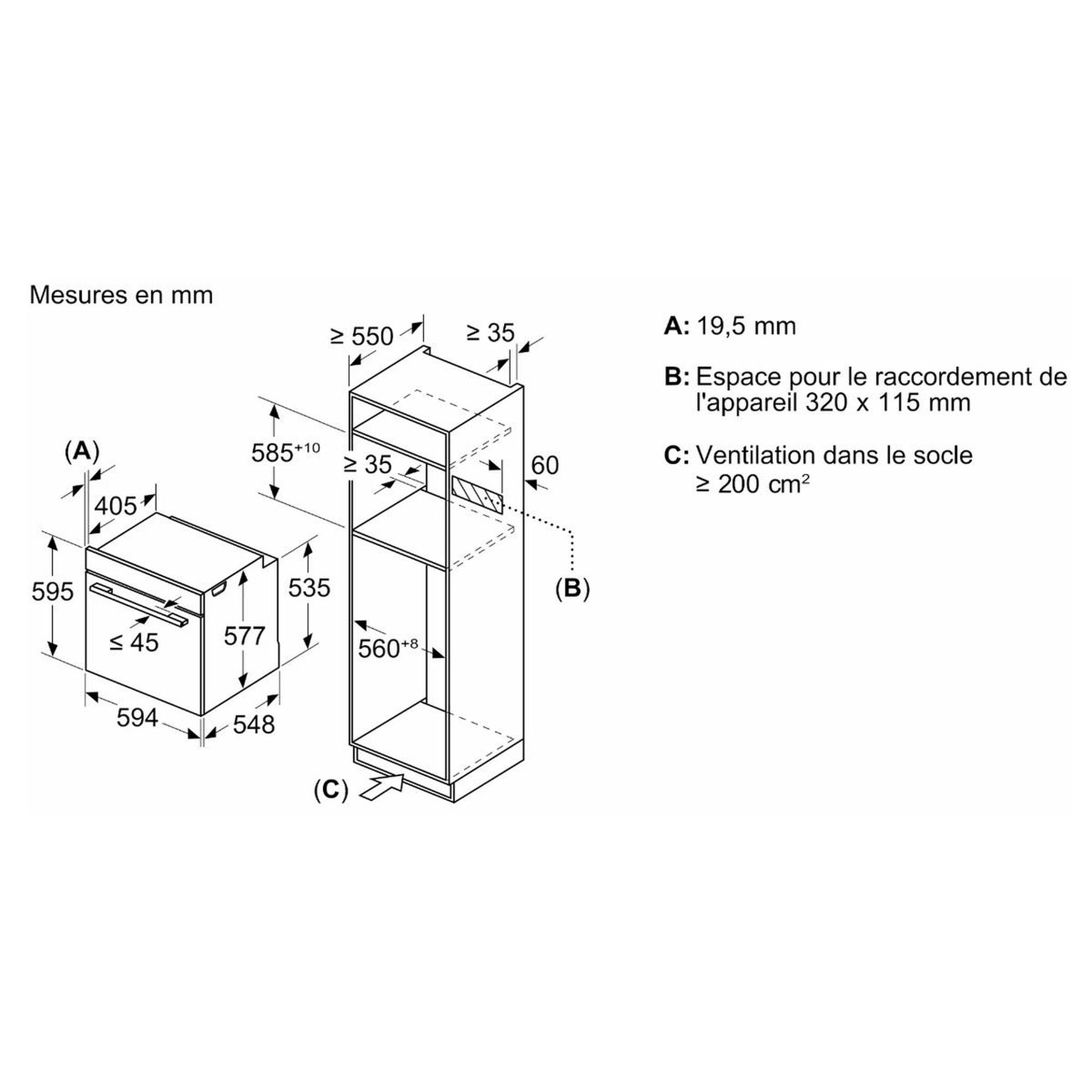 Voir la diapositive 5 : Siemens Four combiné mo intégrable 67l noir - hm776gkb1