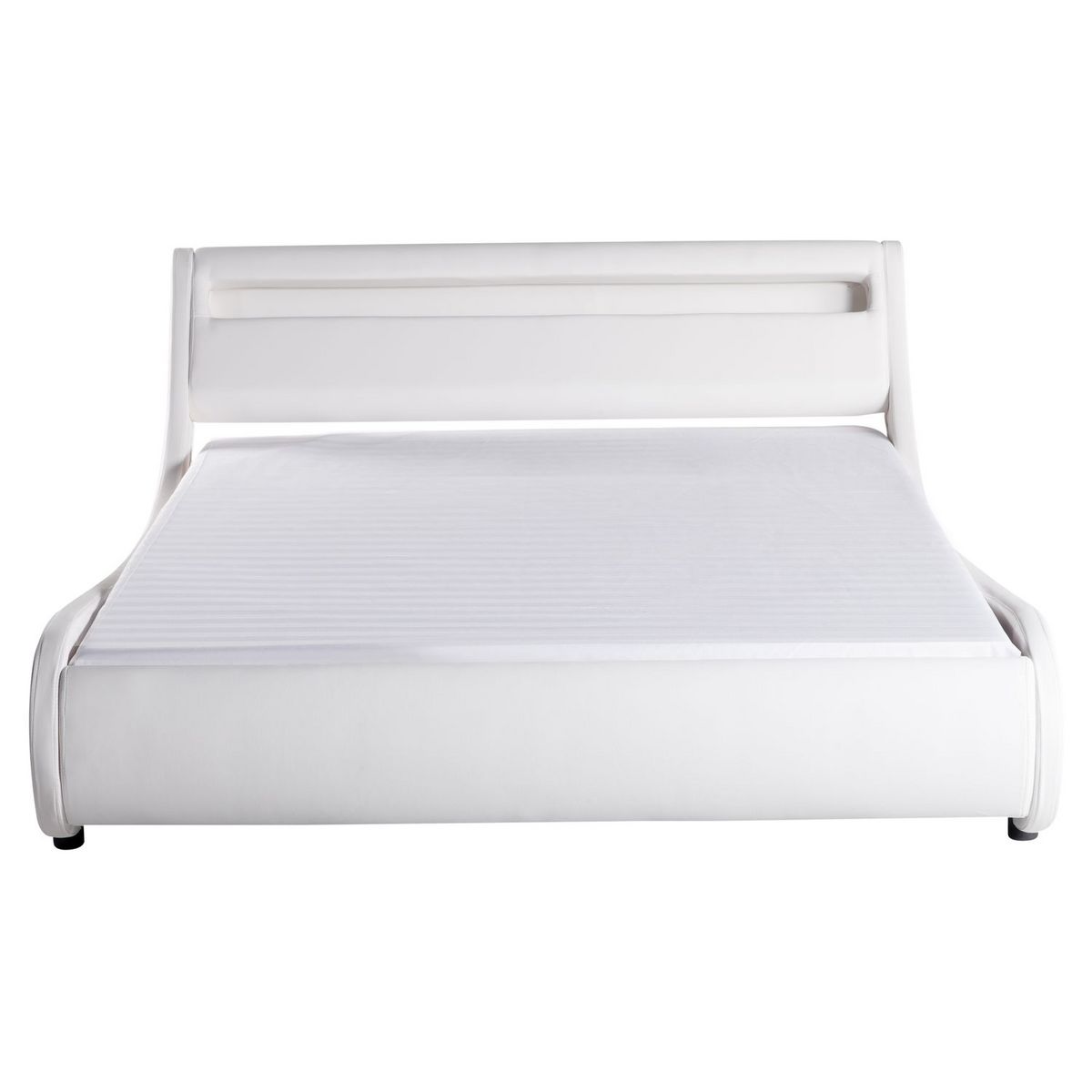 Lit avec sommier et tête de lit LED en PU 160x200 cm NEON