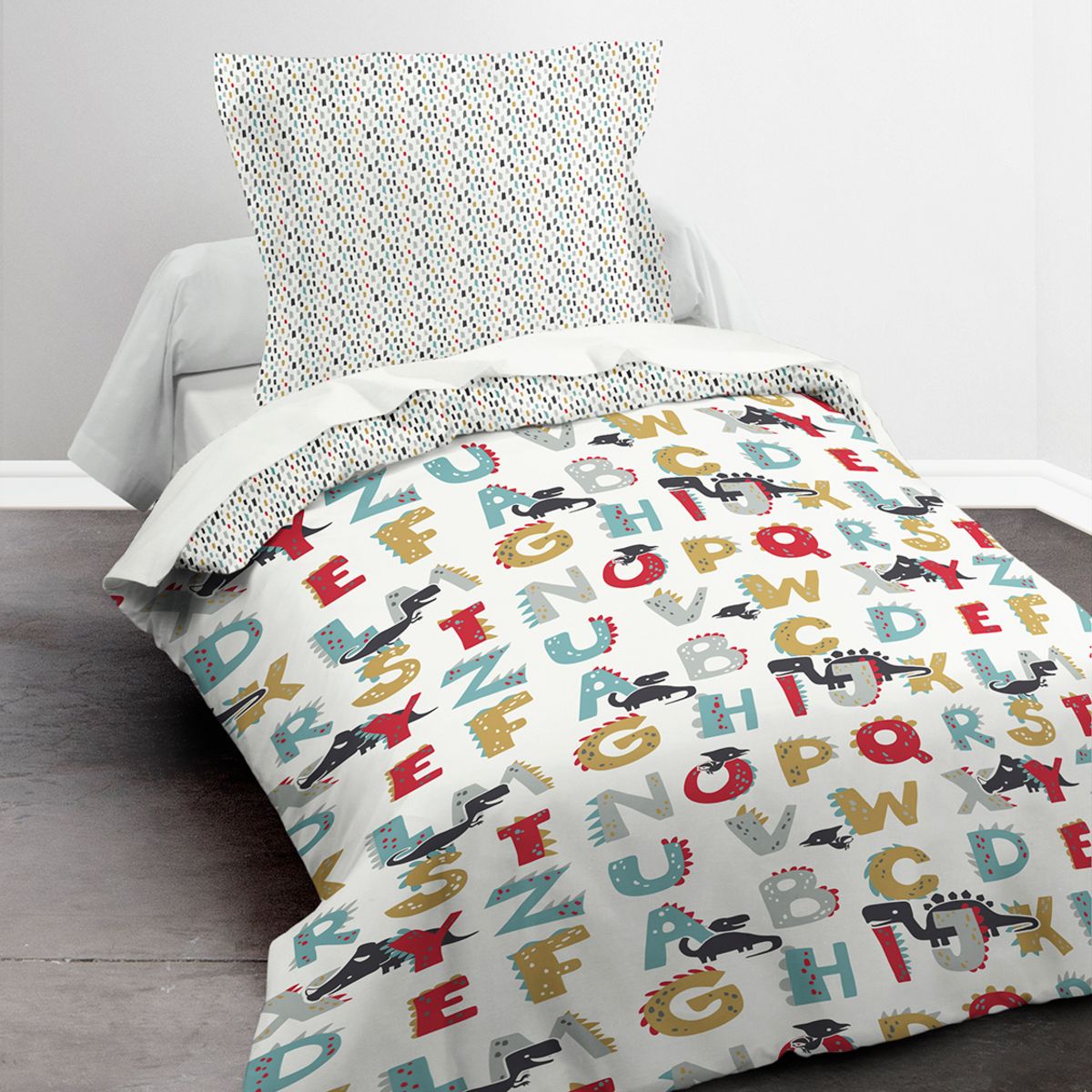 TODAY Parure housse de couette enfant polyester ALPHABET