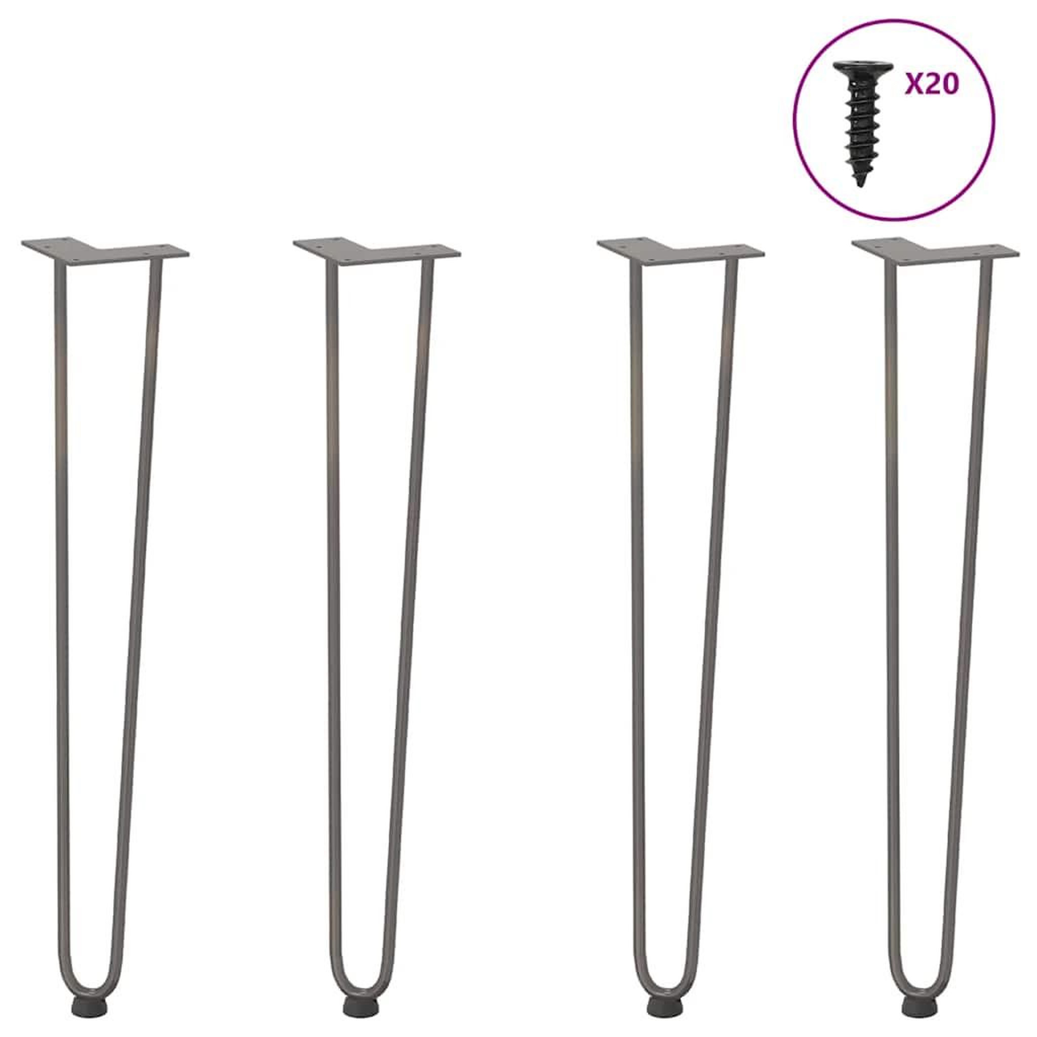 VIDAXL Pieds de table en forme d'epingle a cheveux 72 cm acier massif