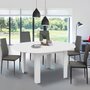 Voir la diapositive 2 : ID MARKET Table à manger extensible ronde DONA 4-8 personnes blanc 110-150 cm