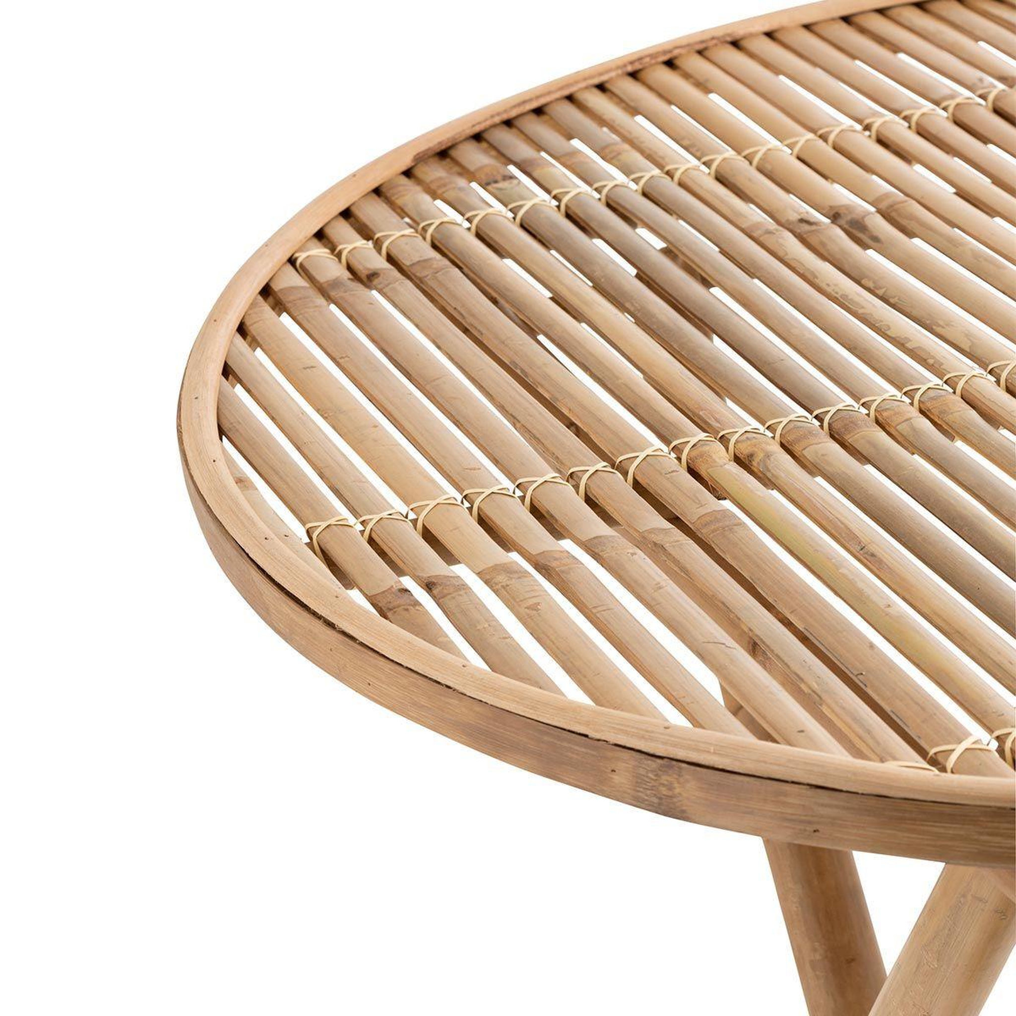 Voir la diapositive 6 : J-LINE Table de Jardin Pliable  Bambou  90cm Naturel