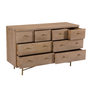 Voir la diapositive 6 : Rendez vous déco Commode 8 tiroirs en bois de manguier et pieds en métal doré-Bran