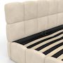 Voir la diapositive 6 : ID MARKET Lit coffre double NUAGE avec tête de lit matelassée et sommier 160 x 200 cm velours beige