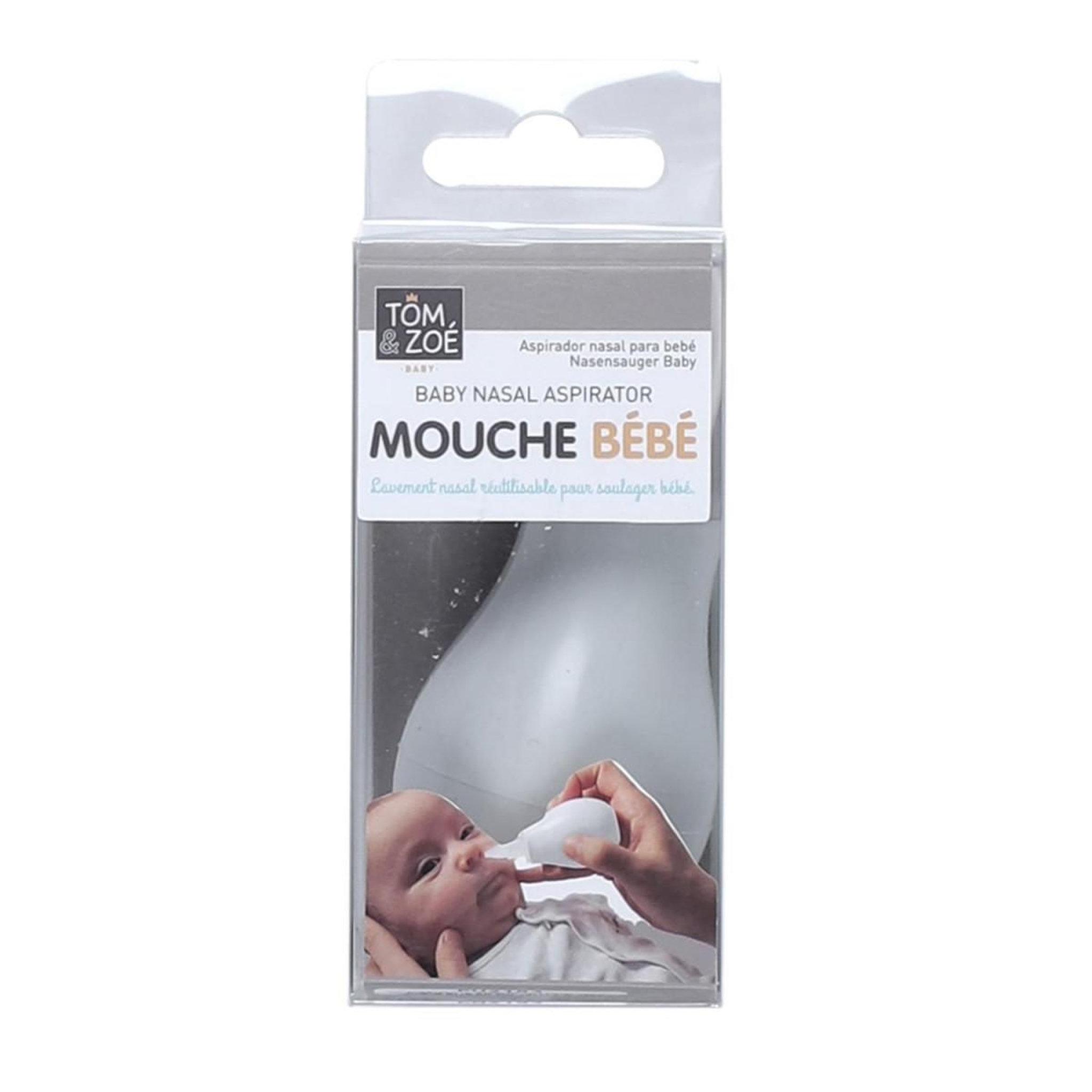 Voir la diapositive 5 : Tom & Zoé Aspirateur nasal bébé  lavement  8cm gris