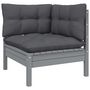 Voir la diapositive 3 : VIDAXL Salon de jardin 13 pcs avec coussins Gris Bois de pin solide