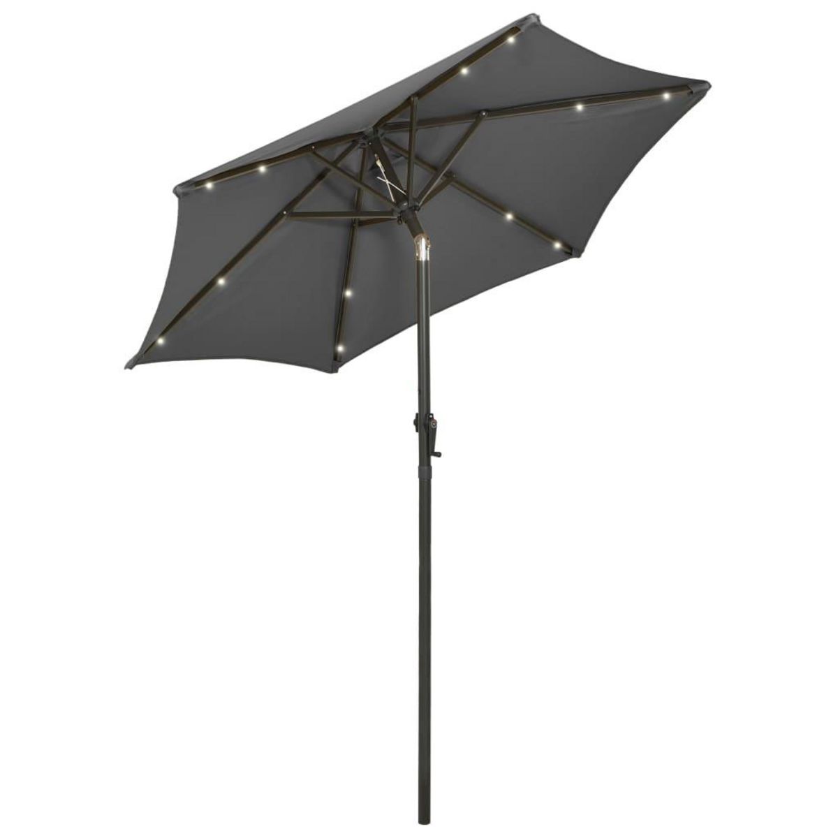 VIDAXL Parasol de jardin avec lumieres LED anthracite aluminium