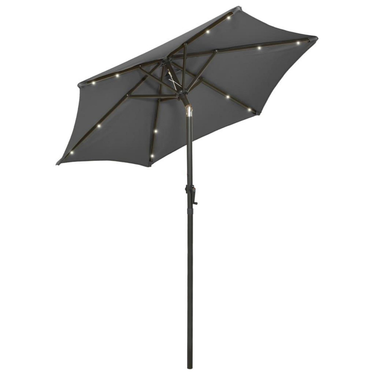 VIDAXL Parasol de jardin avec lumieres LED anthracite aluminium