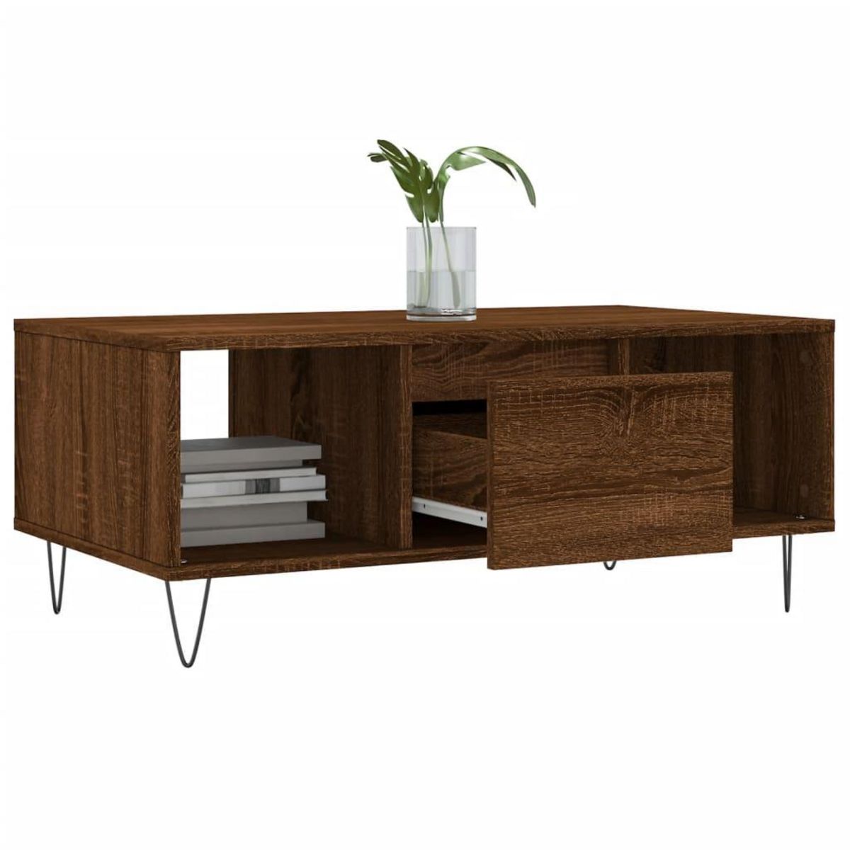 VIDAXL Table basse Chene marron 90x50x36,5 cm Bois d'ingenierie