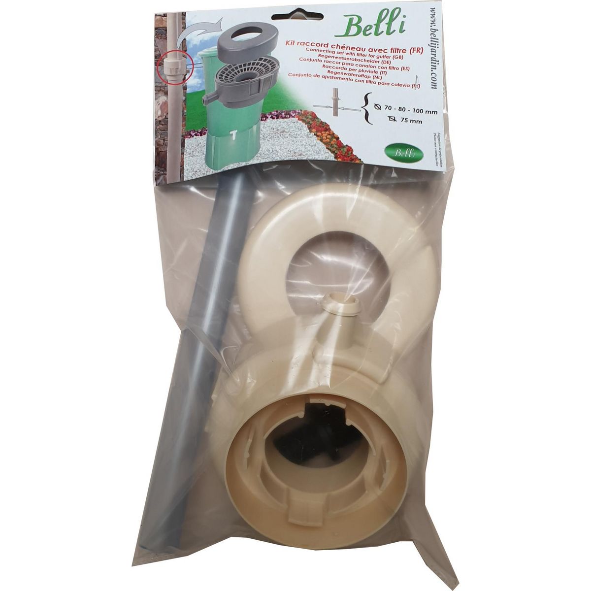 Belli Kit raccord chéneau - Beige - D70/80/100 - Section 75x75mm