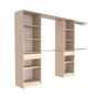 Voir la diapositive 4 : EKIPA EKIPA Dressing extensible - 2 colonnes avec 2 tiroirs et 10 étageres + 4 penderies - Décor chene - L 320 x P 40 x H 200 cm - D