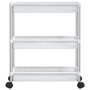 Voir la diapositive 3 : VIDAXL Chariot de rangement a 3 niveaux Argente et blanc Aluminium