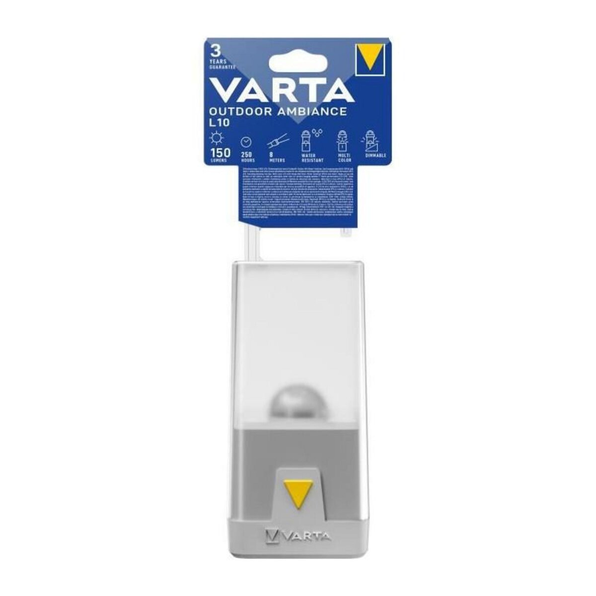 Varta Lanterne-VARTA-Outdoor Ambiance Lantern L10-150lm-6couleurs de lumiere-Dimmable-IP54-LED hautes performances-Convivial