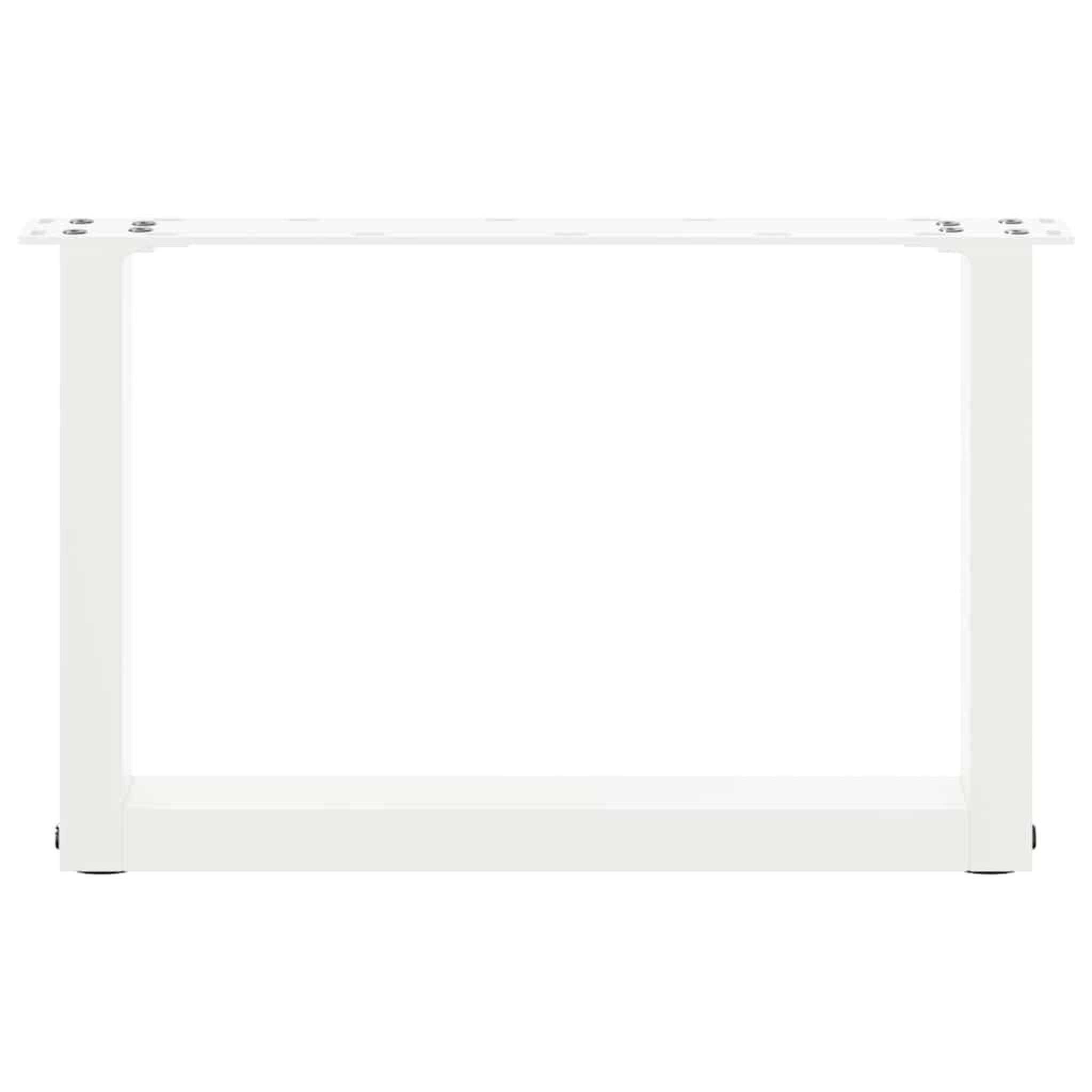 Voir la diapositive 5 : VIDAXL Pieds de table basse forme de U 2 pcs blanc 50x(30-31) cm acier