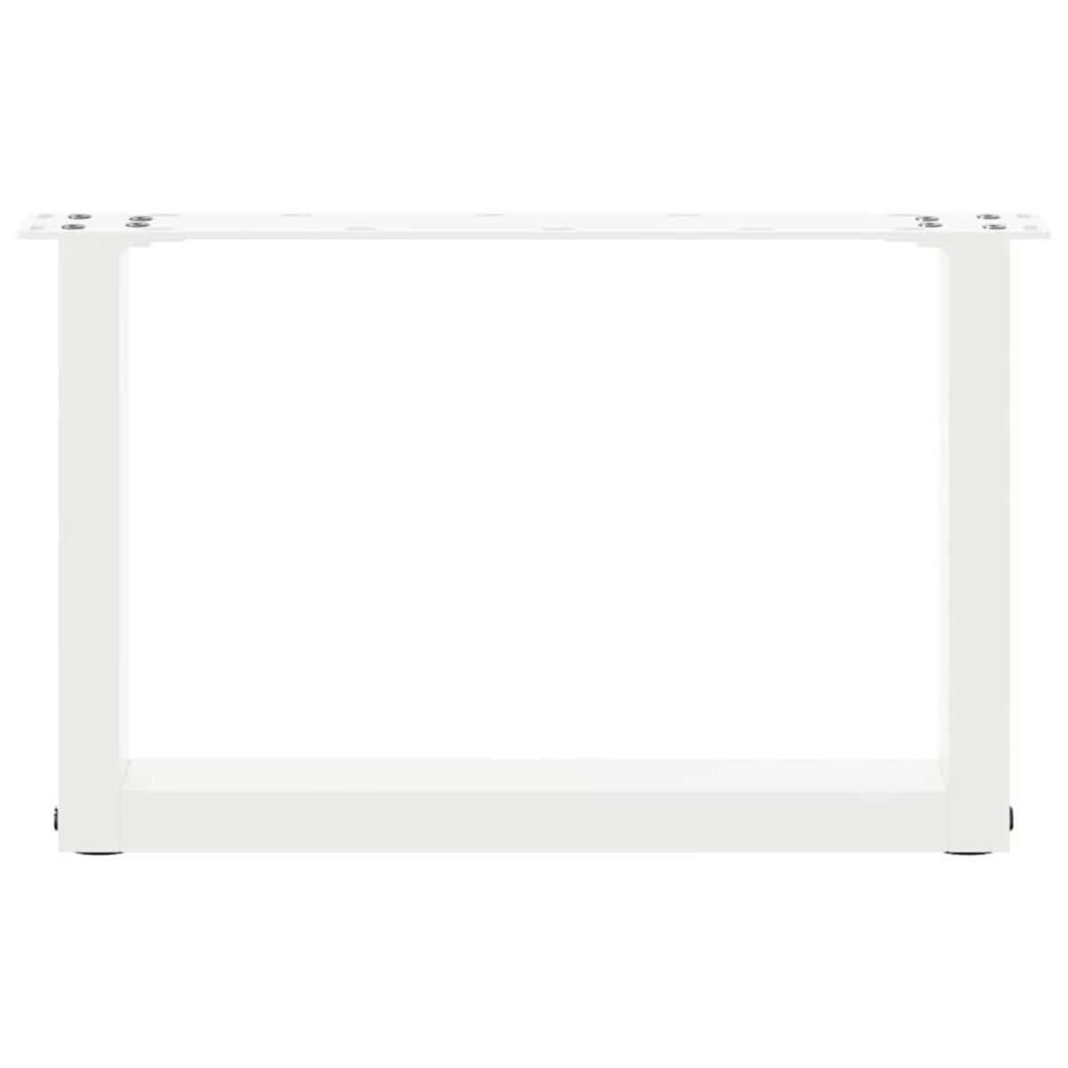 VIDAXL Pieds de table basse forme de U 2 pcs blanc 50x(30-31) cm acier