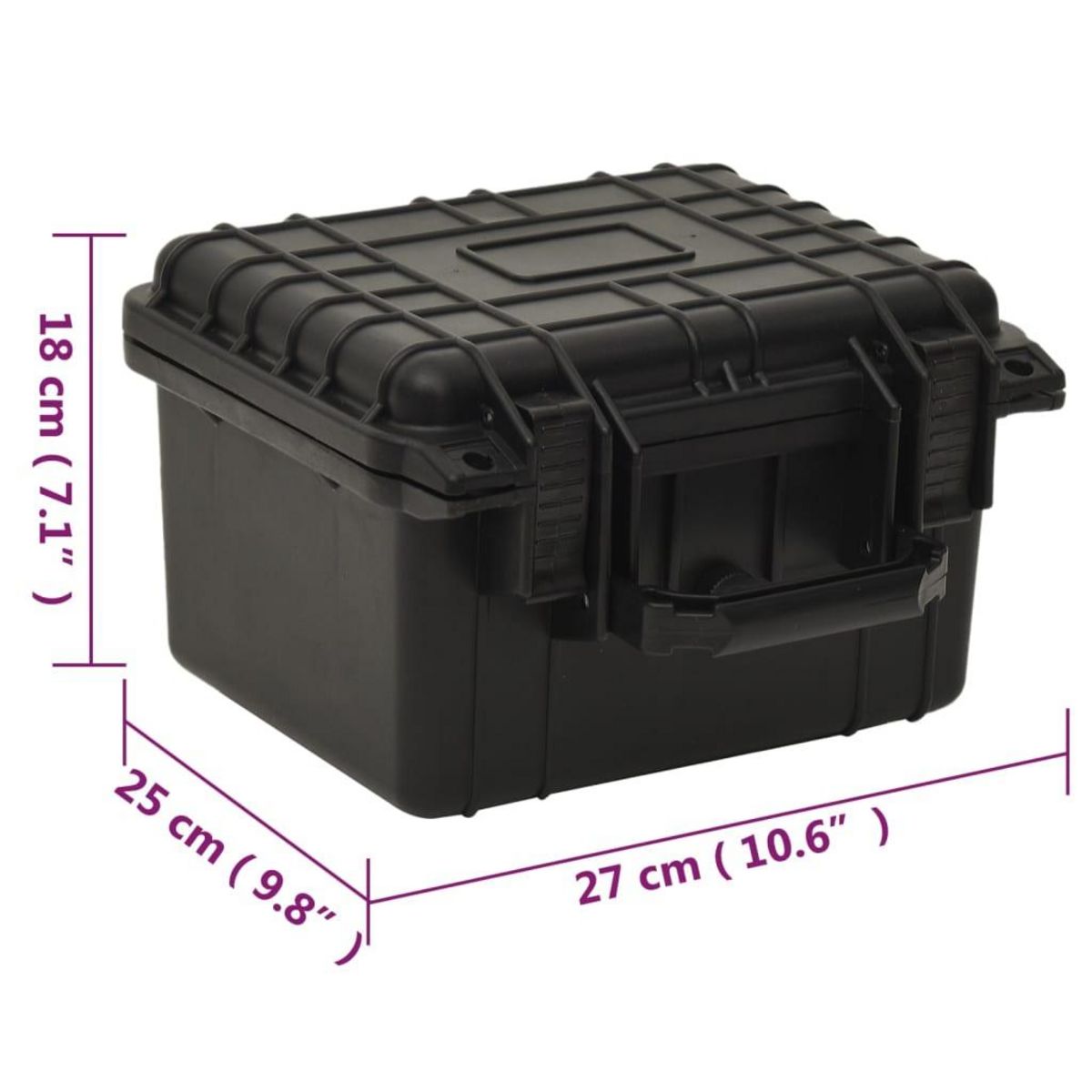 VIDAXL Valise de vol portable Noir 27x25x18 cm PP