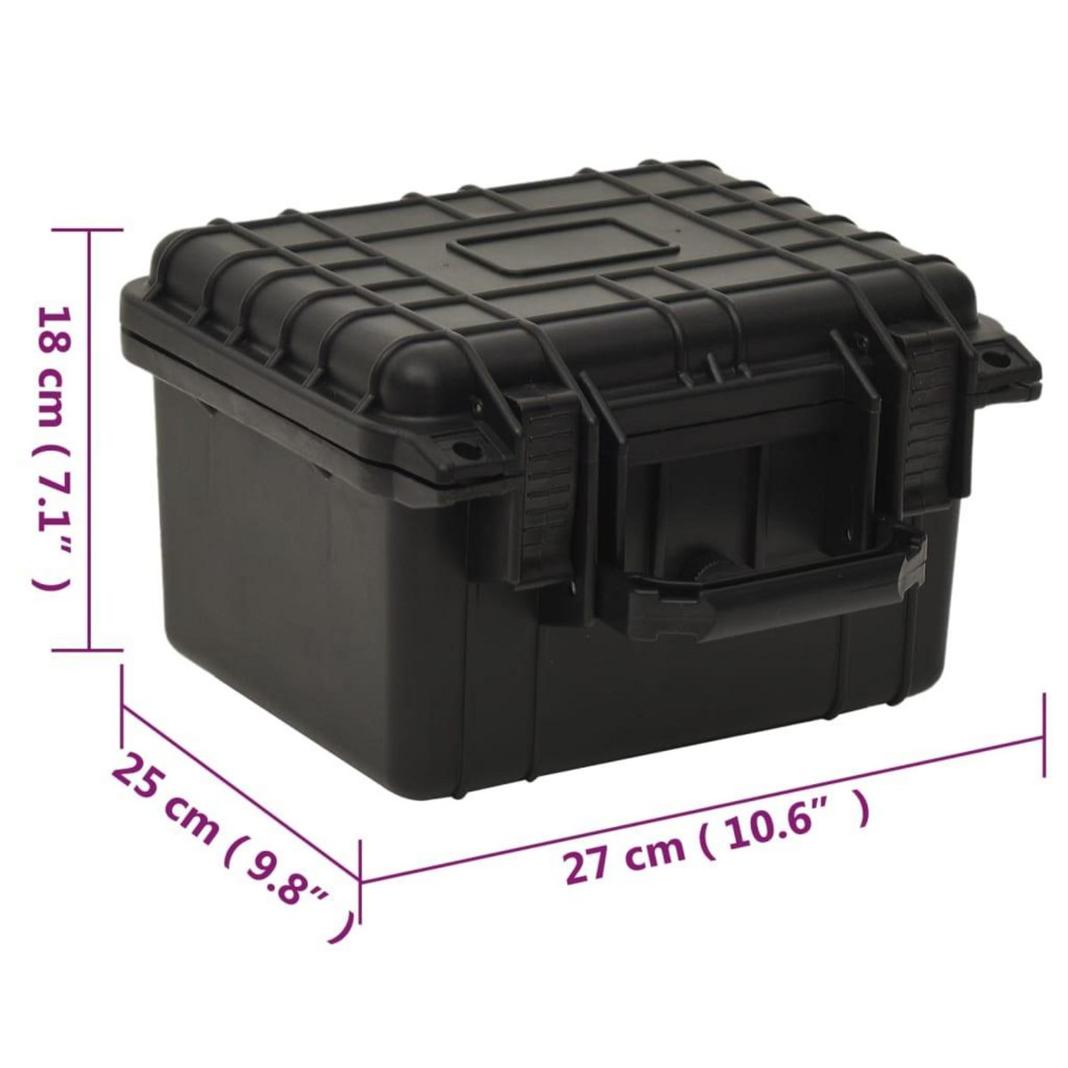 VIDAXL Valise de vol portable Noir 27x25x18 cm PP