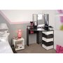 Coiffeuse d'angle 3 miroirs 5 tiroirs pivotants GIRLY