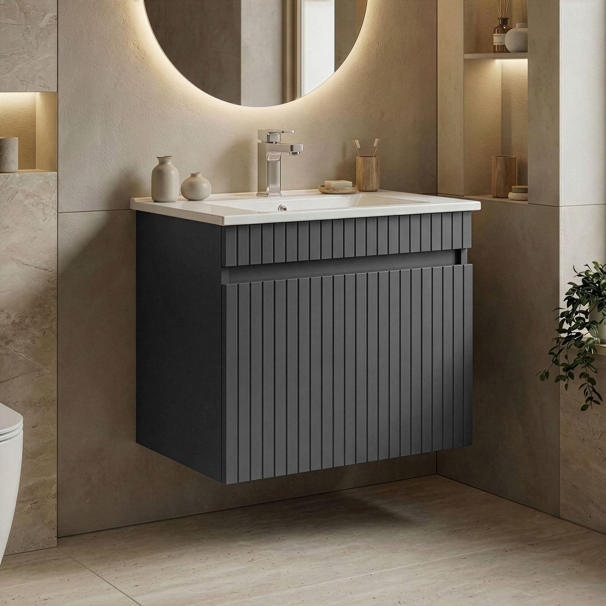 Voir la diapositive 2 : Habitat et Jardin Meuble Vasque  Tivoli 65  - 65 x 45 x 57 cm - Matte Anthracite