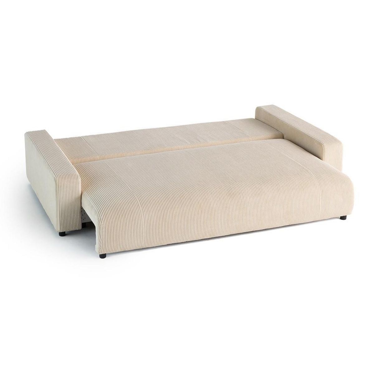 LISA DESIGN Pivoine - canapé droit 3 places - convertible avec coffre - en velours côtelé