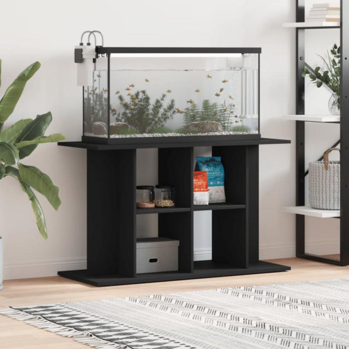 VIDAXL Support pour aquarium noir 100x40x60 cm bois d ingénierie