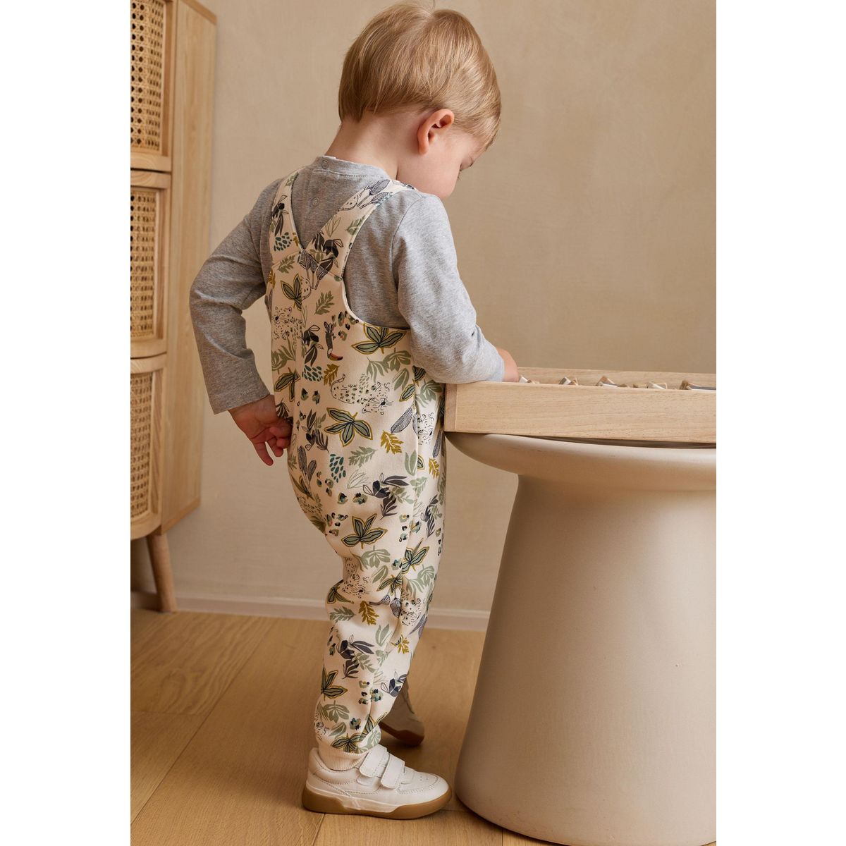 Petit Béguin Ensemble salopette bébé en molleton et t-shirt Boavista