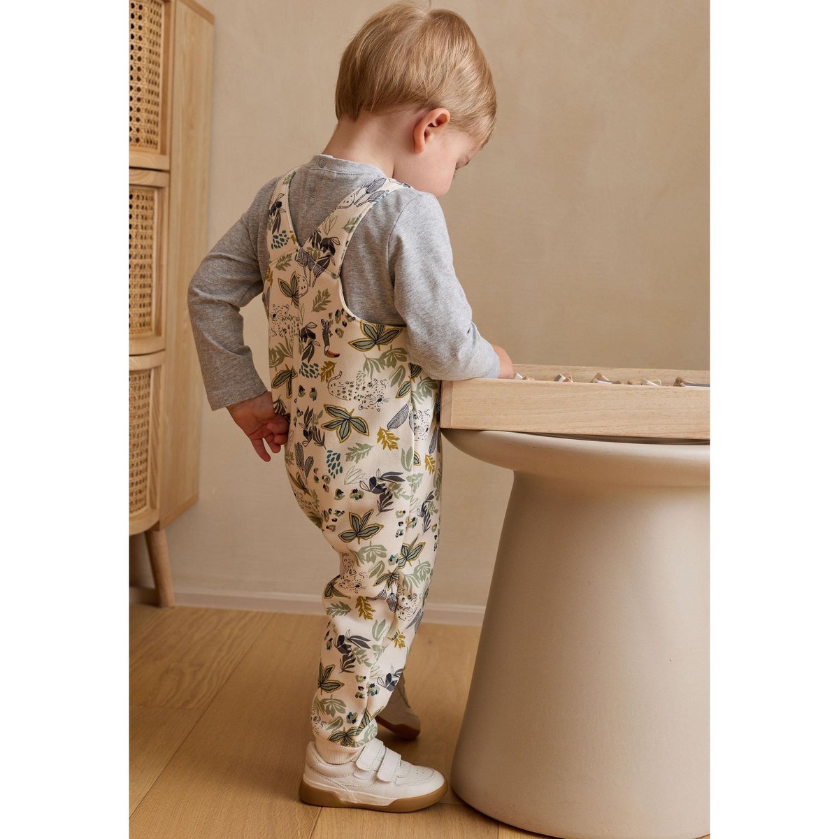 Petit Béguin Ensemble salopette bébé en molleton et t-shirt Boavista