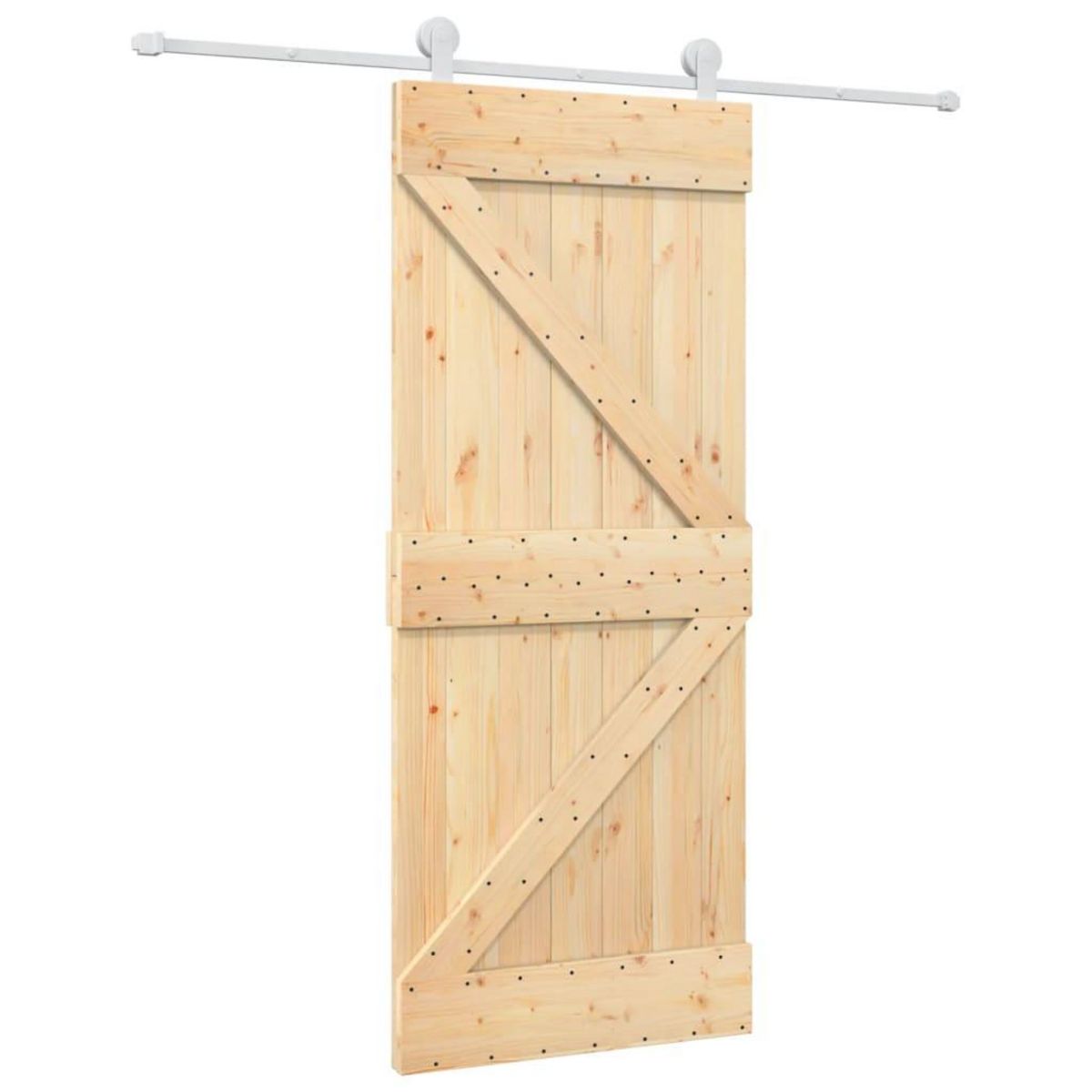 VIDAXL Porte coulissante et kit de quincaillerie 85x210 cm pin massif