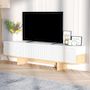 Voir la diapositive 4 : CONCEPT USINE Meuble TV avec placards blanc et bois 180cm WOPI