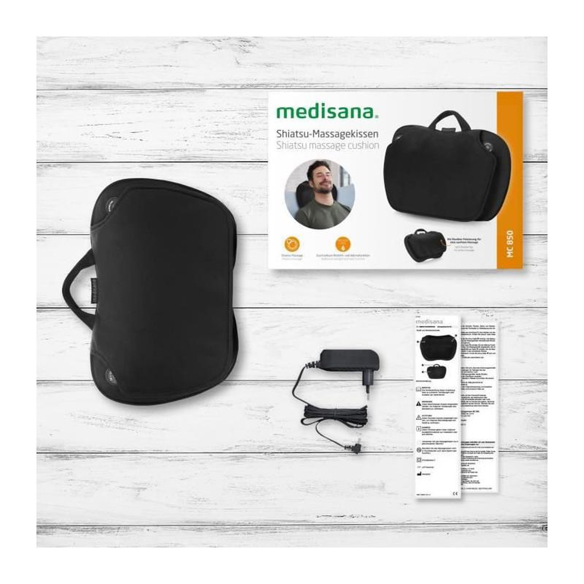 Voir la diapositive 6 : Medisana MEDISANA MC 850 - Coussin de massage Shiatsu epaules, dos, jambes et cou - 2 vitesses - Fonction chaleur - Rembourrage flexible