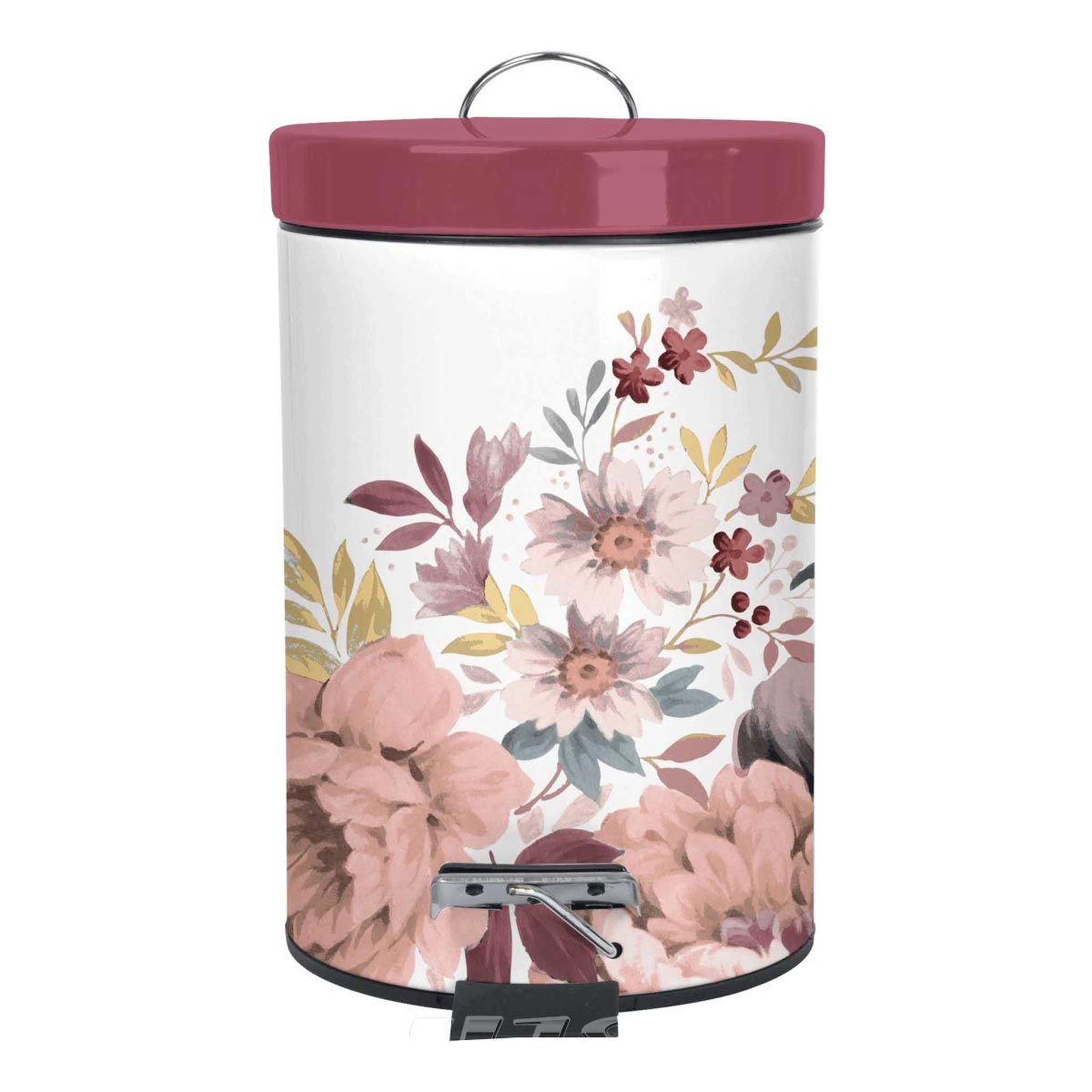 Voir la diapositive 2 : Douceur d'Intérieur Poubelle à Pédale  Jayana  3L Blanc & Rose