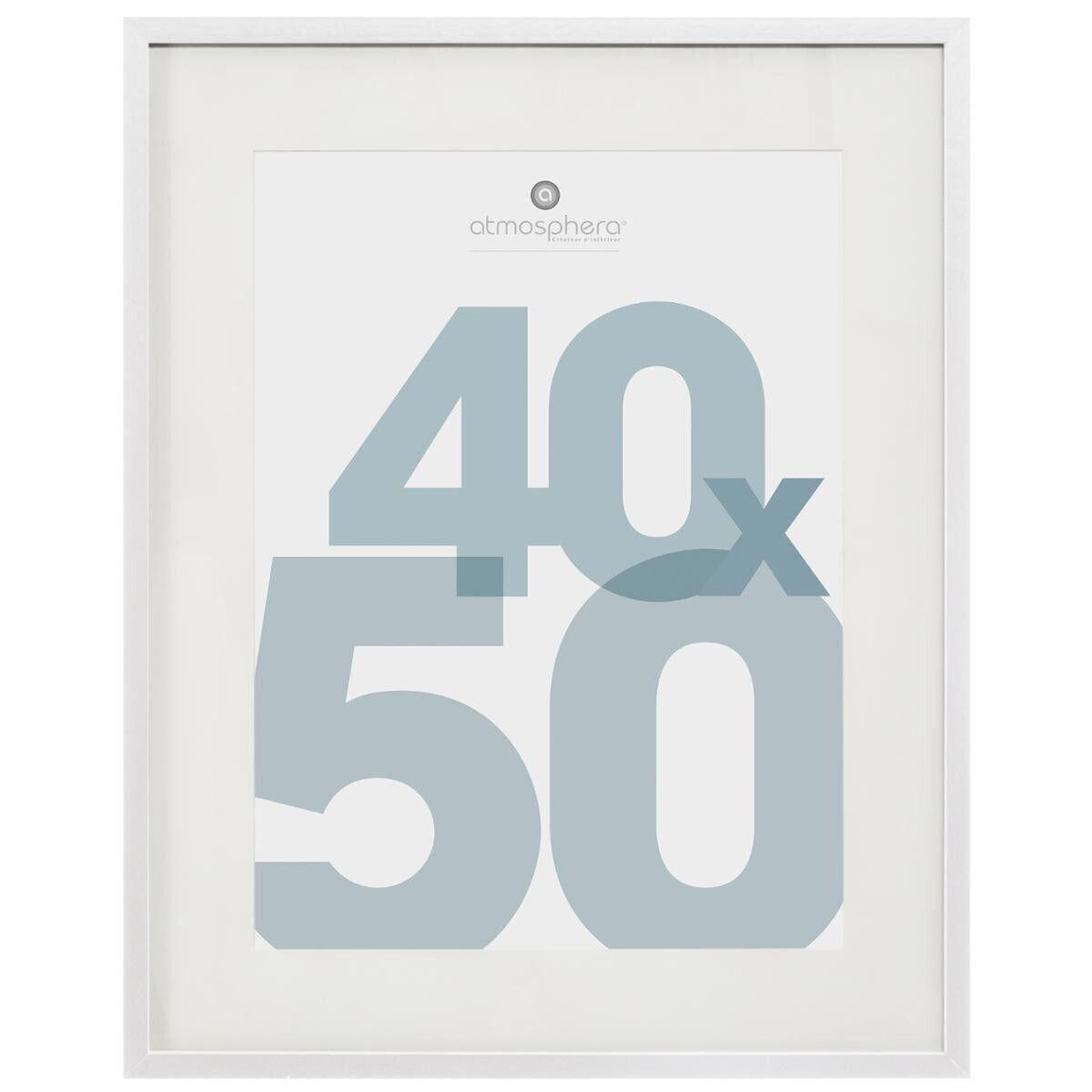 ATMOSPHERA Cadre photo en verre  manu  40x50cm blanc