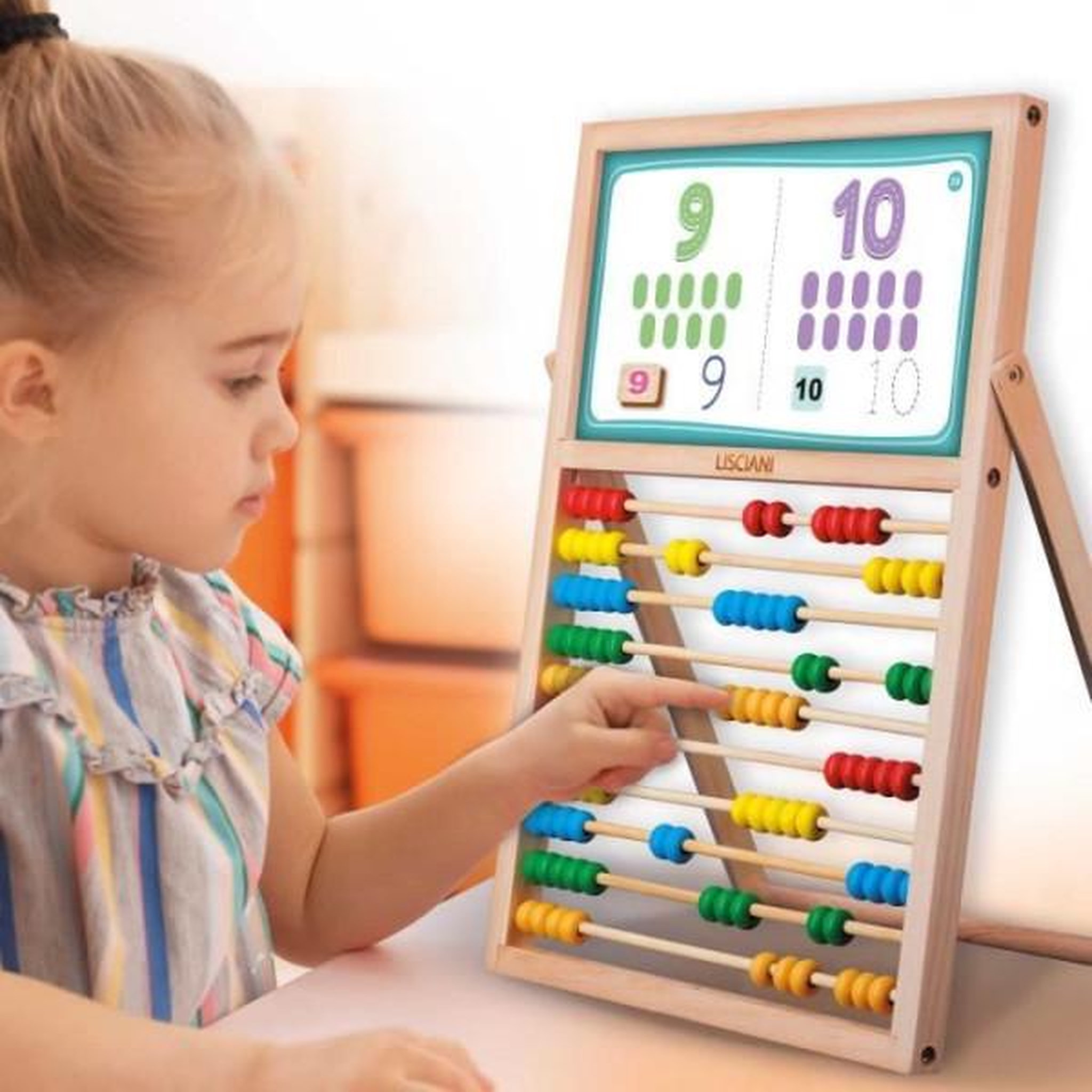 Voir la diapositive 4 : LISCIANI GIOCHI Mes premieres compétences chevalet - Jeu Montessori - MONTESSORI - Tableau Double Face, Lettres et Chiffres Magnétiques