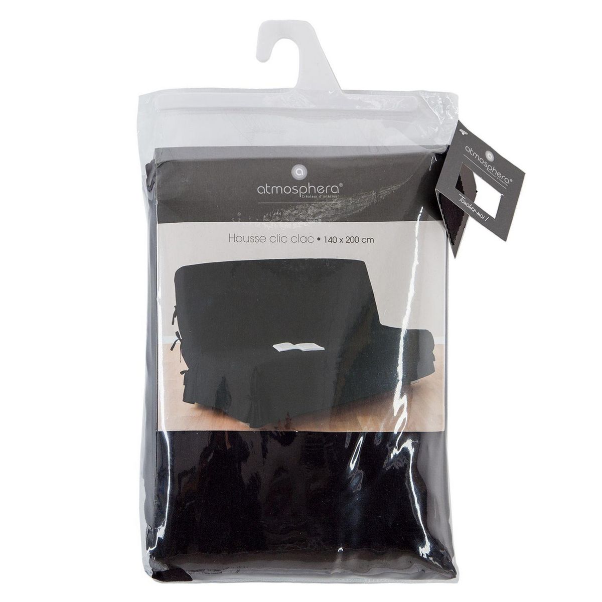 ATMOSPHERA Housse pour clic-clac à nouettes Olive - 140 x 200 cm - Gris foncé