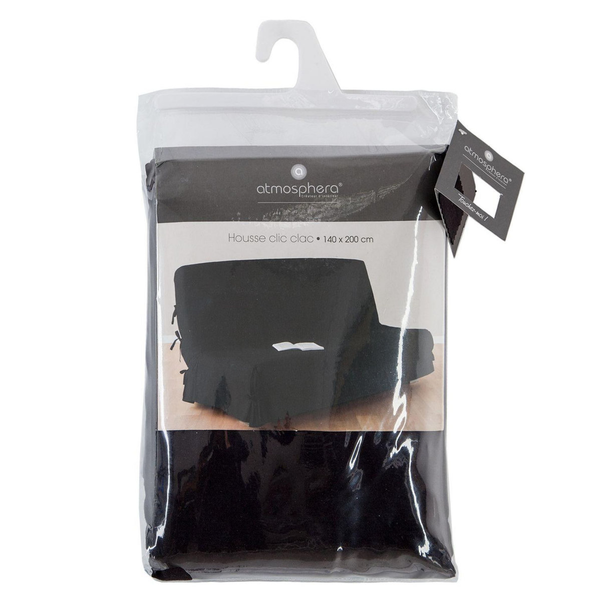 ATMOSPHERA Housse pour clic-clac à nouettes Olive - 140 x 200 cm - Gris foncé